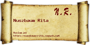 Nuszbaum Rita névjegykártya